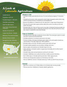 A Look at Colorado Agriculture Capital: Denver