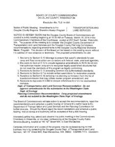 BOARD OF COUNTY COMMISSIONERS   DOUGLAS COUNTY, WASHINGTON Resolution No. TLS 14-08A