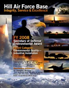 Hill Air Force Base Integrity, Service & Excellence FY[removed]Secretary of Defense