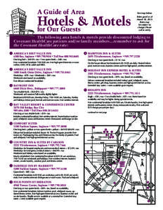 A Guide of Area  See map below. Hotels &