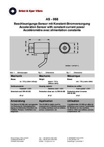 ASBeschleunigungs-Sensor mit Konstant-Stromversorgung Acceleration Sensor with constant current power Accéléromètre avec alimentation constante  25,2