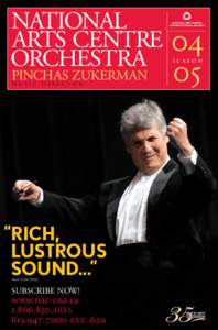 NATIONAL ARTS CENTRE ORCHESTRA PINCHAS ZUKERMAN MUSIC DIRECTOR