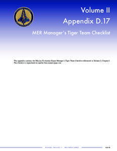 D17 - Tiger Team Checklist