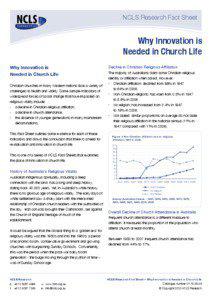 NCLS Research Fact Sheet  Why Innovation is