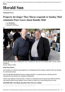 [removed]Property developer Theo Maras responds to Sunday Mail columnist Peter Goers about Rundle Mall | Breaking National News and Australian News | H… News
