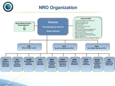 NRO Organization Corporate Staff Command Chief/Senior Enlisted Advisor Executive Secretariat (ES) Corporate Secretariat (CS) Grievance Officer