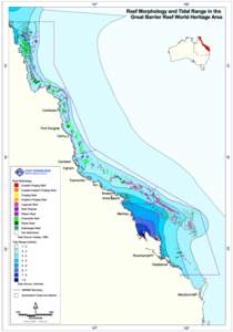 147°  152° Reef Morphology and Tidal Range in the Great Barrier Reef World Heritage Area