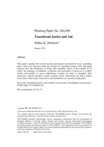 WIDER Working Paper NoTransitional Justice and Aid