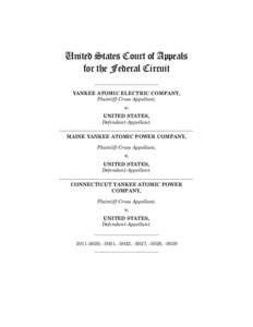 United States Court of Appeals for the Federal Circuit __________________________ YANKEE ATOMIC ELECTRIC COMPANY, Plaintiff-Cross Appellant, v.