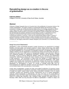 Remodelling design as co-creation in the era of globalisation 	
      Katherine Moline