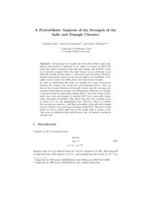 A Probabilistic Analysis of the Strength of the Split and Triangle Closures Amitabh Basu1 , G´erard Cornu´ejols2? , and Marco Molinaro2?? 1  University of California, Davis