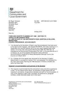 Town and Country Planning Act / Planning permission / Appeal / Town and country planning in the United Kingdom / United Kingdom / Development control in the United Kingdom