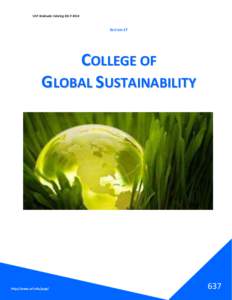 USF Graduate CatalogSECTION 17 COLLEGE OF GLOBAL SUSTAINABILITY