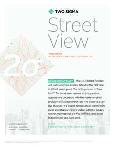 Street View AUGUST 2015 BY JEFFREY N. SARET AND ALEX DEMENTIEV  EXECUTIVE SUMMARY