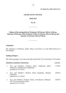 - 74 -  LC Paper No. CB[removed]LEGISLATIVE COUNCIL MINUTES