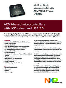 60-MHz, 32-bit microcontroller with ARM7TDMI-S™ core LPC215x  ARM7-based microcontrollers