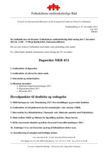 Folkekirkens mellemkirkelige Råd ________________________________________________________________________________ Council on International Relations of the Evangelical Lutheran Church in Denmark Frederiksberg, d. 23. no