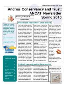 Andros Conservancy and Trust  Andros Conservancy and Trust: ANCAT Newsletter Spring 2010 March, April, May 2010