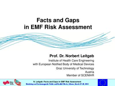 Facts and Gaps in EMF Risk Assessment Prof. Dr. Norbert Leitgeb Institute of Health Care Engineering with European Notified Body of Medical Devices