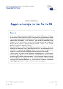 Egypt - a strategic partner for the EU