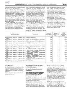 [removed]Federal Register / Vol. 79, No[removed]Wednesday, August 13, [removed]Notices can influence levels of substances in the home such as volatile organic compounds (VOCs), more study sites in