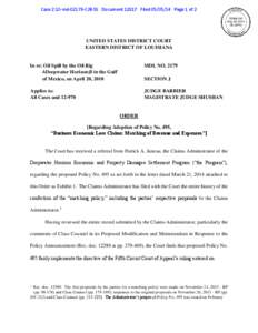 Case 2:10-md[removed]CJB-SS Document[removed]Filed[removed]Page 1 of[removed]May[removed]:48PM  UNITED STATES DISTRICT COURT