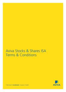 Aviva Stocks & Shares ISA Terms & Conditions Retirement  J7773_RD02002_0316.indd 1