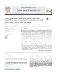 Factors influencing stereotypic behaviours of animals rescued from Asian animal markets: A slow loris case study