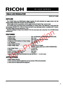 R1183Z SERIES 150mA LDO REGULATOR NO.EA[removed]OUTLINE The R1183Z Series are CMOS-based voltage regulator ICs with extremely low supply current, and low