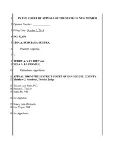 1  IN THE COURT OF APPEALS OF THE STATE OF NEW MEXICO 2 Opinion Number: _____________ 3 Filing Date: October 7, 2014
