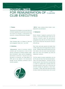 GUIDELINES FOR REMUNERATION OF CLUB EXECUTIVES  GUIDELINES FOR REMUNERATION OF CLUB EXECUTIVES