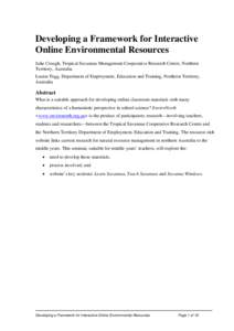 Developing a Framework for Interactive Online Environmental Resources