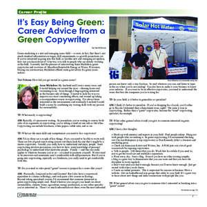 Career Profile  It’s Easy Being Green: Career Advice from a Green Copywriter by Teri Fritsma