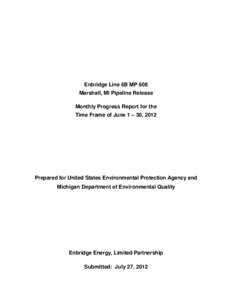 Enbridge Line 6B MP 608 Marshall, MI Pipeline Release