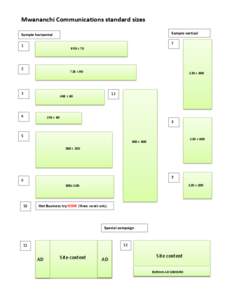 Mwananchi Communications standard sizes Sample vertical Sample horizontal  7