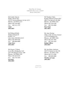 State Bar of Arizona Administrative Law Council Roster[removed]Ms Camila Alarcon Withey Morris PLC