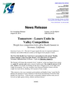 Television / Stanislaus County /  California / Modesto /  California / Newman /  California / The Biggest Loser: Couples / Merced County /  California / The Biggest Loser: Families / Stanislaus Regional Transit / The Biggest Loser / Geography of California / San Joaquin Valley