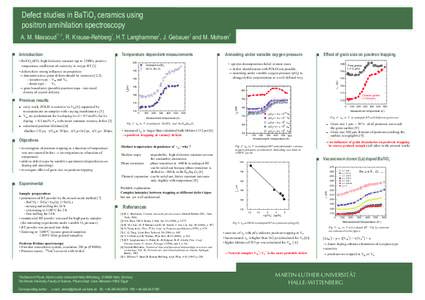 Defect studies in BaTiO3 ceramics using positron annihilation spectroscopy *1, 2 1