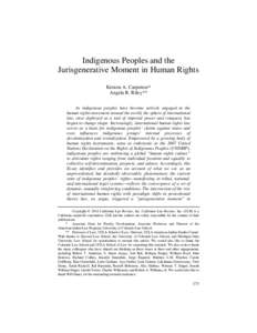Human rights instruments / International law / Human rights / Declaration on the Rights of Indigenous Peoples / James Anaya / Indigenous Peoples in International Law / Indigenous land rights / Indigenous peoples by geographic regions / Robert A. Williams /  Jr. / Indigenous rights / Law / Americas