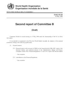 World Health Organization Organisation mondiale de la Santé FIFTY-FIRST WORLD HEALTH ASSEMBLY (Draft) A51[removed]May 1998