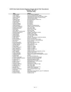 US EPA Water Quality Standards Regulatory Changes- National Tribal Teleconference December 14th, 2010 Participant Listing 1 2 3