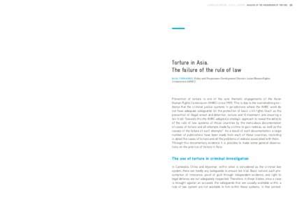 a world of torturE . acat 2013 report . Analysis of the phenomenon of torture  Torture in Asia. The failure of the rule of law basil fernando, Policy and Programme Development Director, Asian Human Rights Commission (AHR