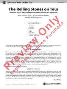 CONCERT STRING ORCHESTRA  Grade 3½ The Rolling Stones on Tour Featuring Paint It, Black; Ruby Tuesday; and (I Can’t Get No) Satisfaction
