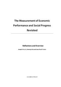 The Measurement of Economic Performance and Social Progress Revisited Reflections and Overview Joseph STIGLITZ, Amartya SEN and Jean-Paul FITOUSSI