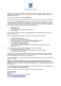 Microsoft Word - Application Information Sheet - Semester 2.doc