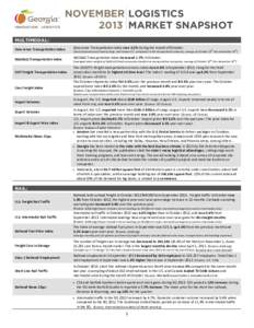 _______  NOVEMBER LOGISTICS 2013 MARKET SNAPSHOT _