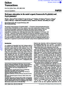 View Online / Journal Homepage / Table of Contents for this issue  Dalton Transactions  Dynamic Article Links