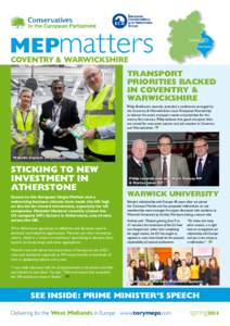 MEPmatters COVENTRY & WARWICKSHIRE Transport Priorities BACKED in Coventry &