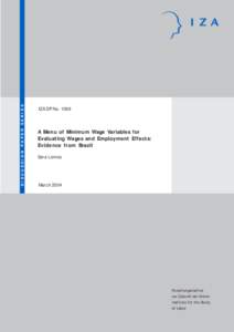 A Menu of Minimum Wage Variables for Evaluating Wages and Employment Effects: Evidence from Brazil