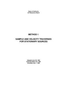 Test Method: Method 1 Sample and Velocity Traverses for Stationary Souces